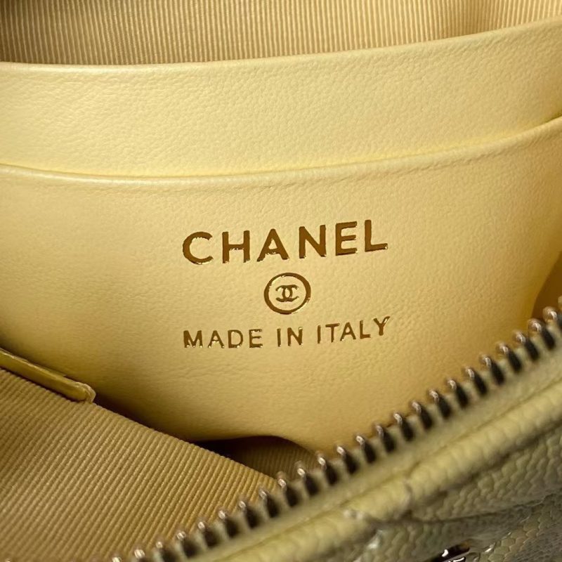 Chanel 24S AP4000 Mini Clutch With Chain Crossbody Bag Yellow Caviar Light Gold Hardware - Image 8