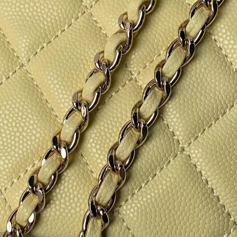 Chanel 24S AP4000 Mini Clutch With Chain Crossbody Bag Yellow Caviar Light Gold Hardware - Image 6
