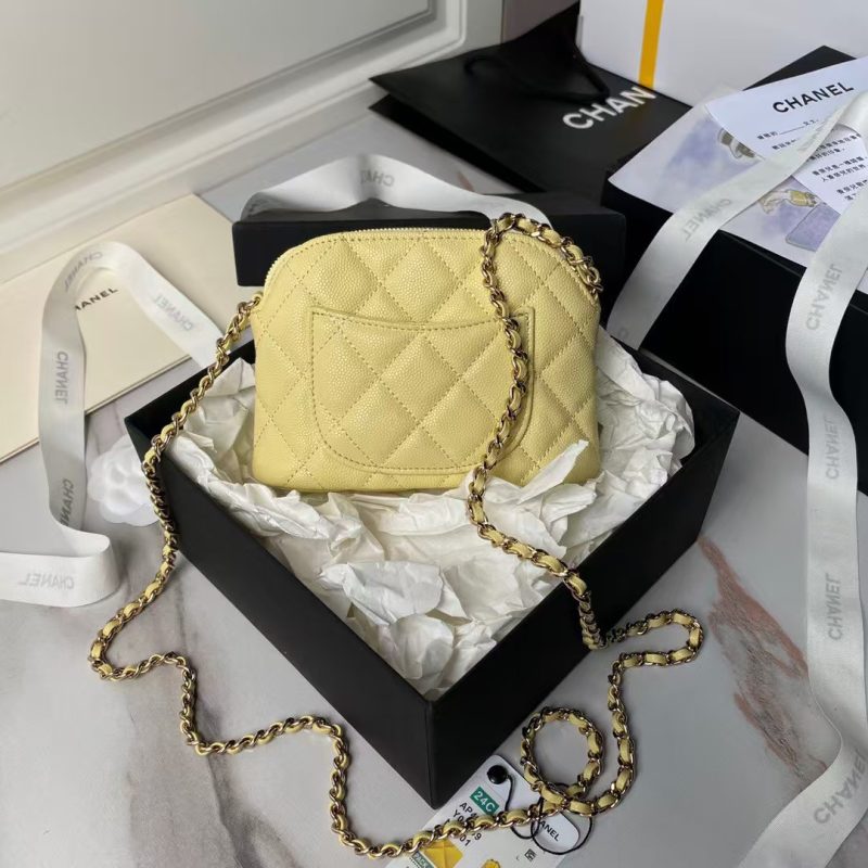 Chanel 24S AP4000 Mini Clutch With Chain Crossbody Bag Yellow Caviar Light Gold Hardware - Image 2