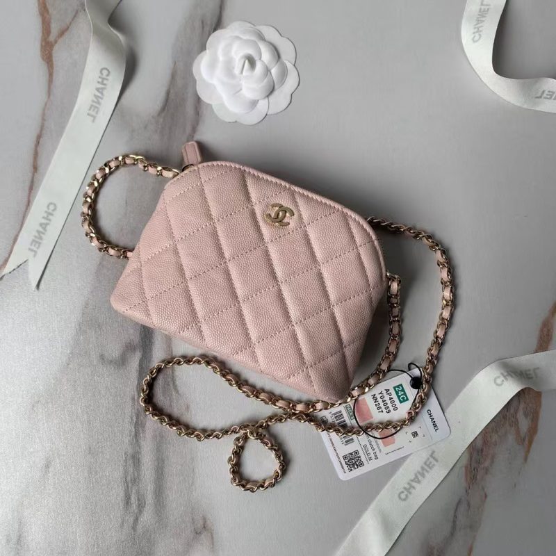 Chanel 24S AP4000 Mini Clutch with Chain Crossbody Bag Light Pink Caviar Light Gold Hardware - Image 7