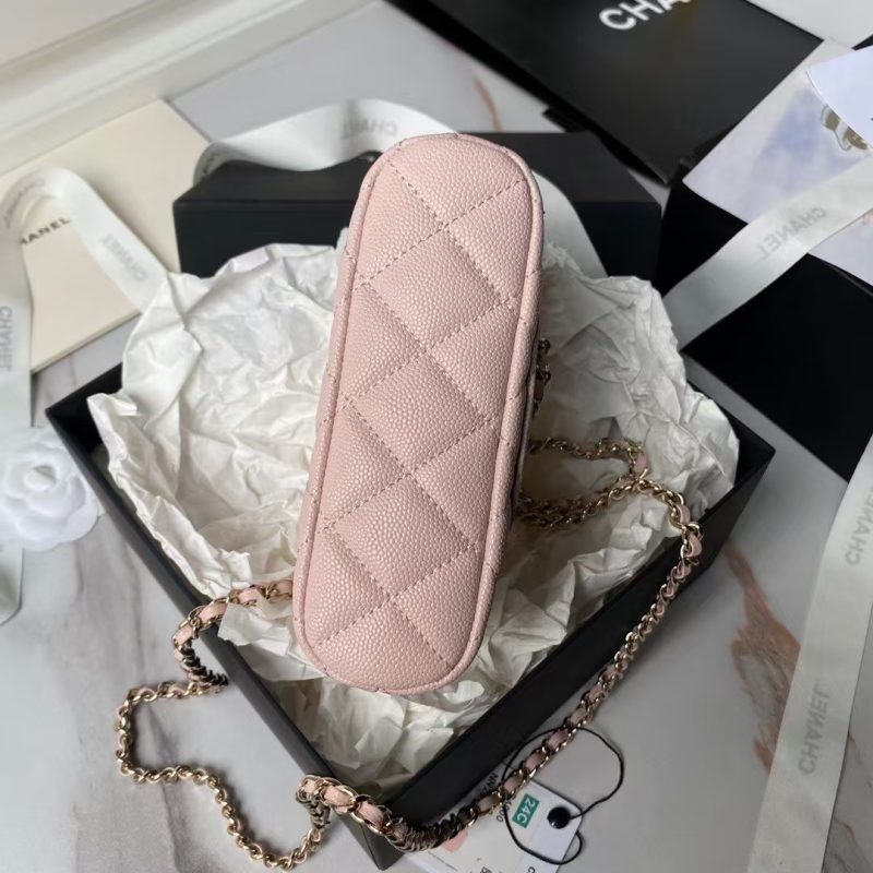 Chanel 24S AP4000 Mini Clutch with Chain Crossbody Bag Light Pink Caviar Light Gold Hardware - Image 5