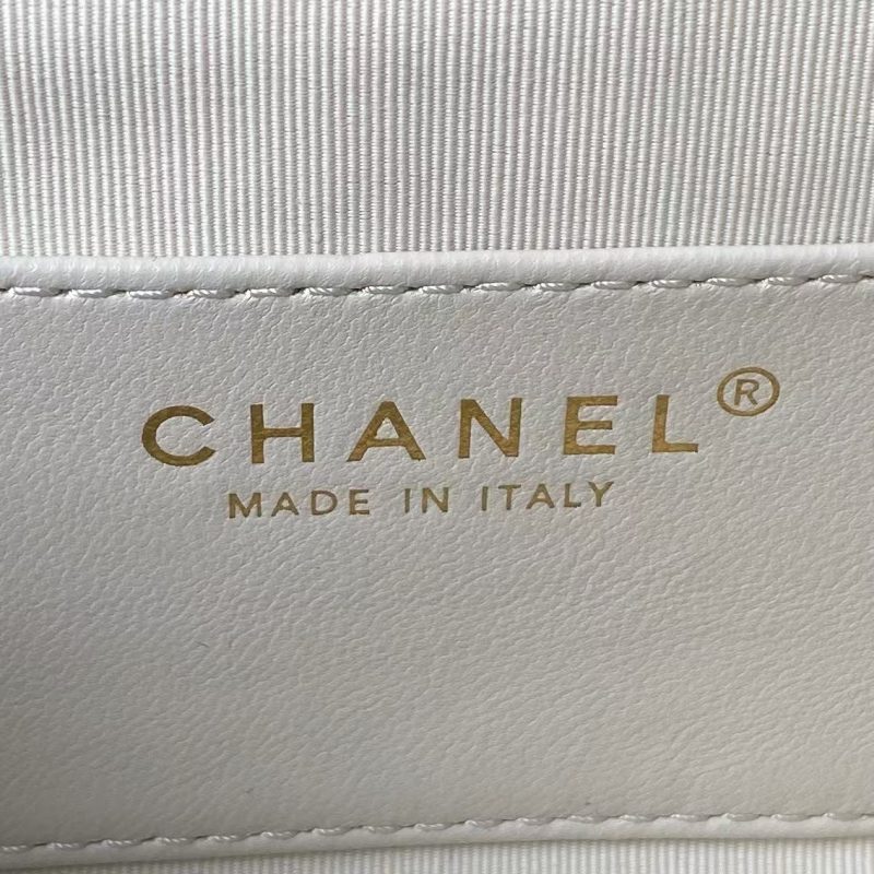 Chanel 24C AS4611 Vintage Logo Lambskin Rectangular Shoulder Bag White - Image 7