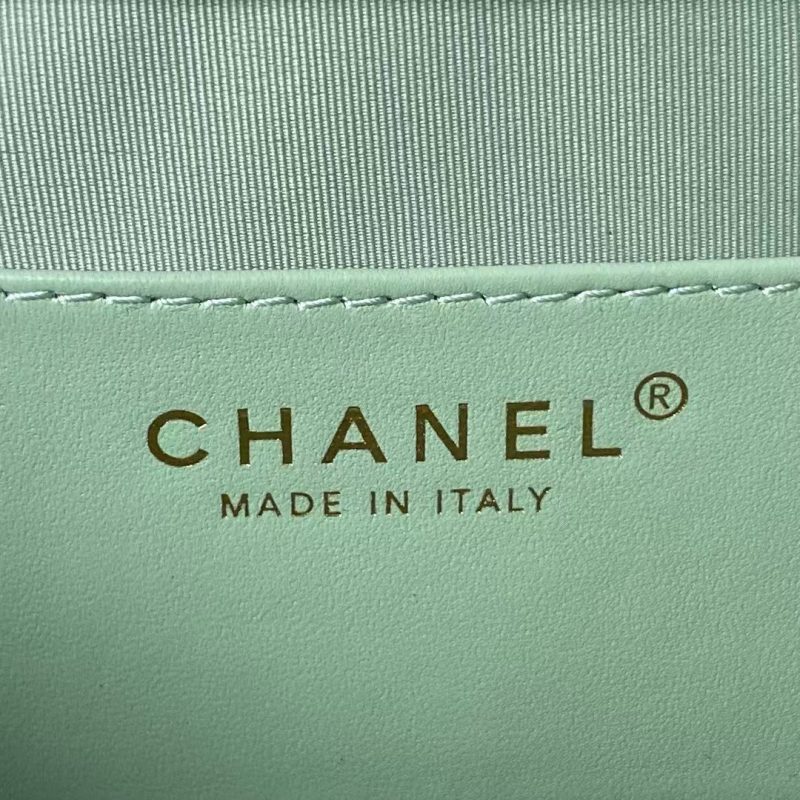 Chanel 24C AS4611 Vintage Logo Lambskin Rectangular Shoulder Bag Green - Image 7