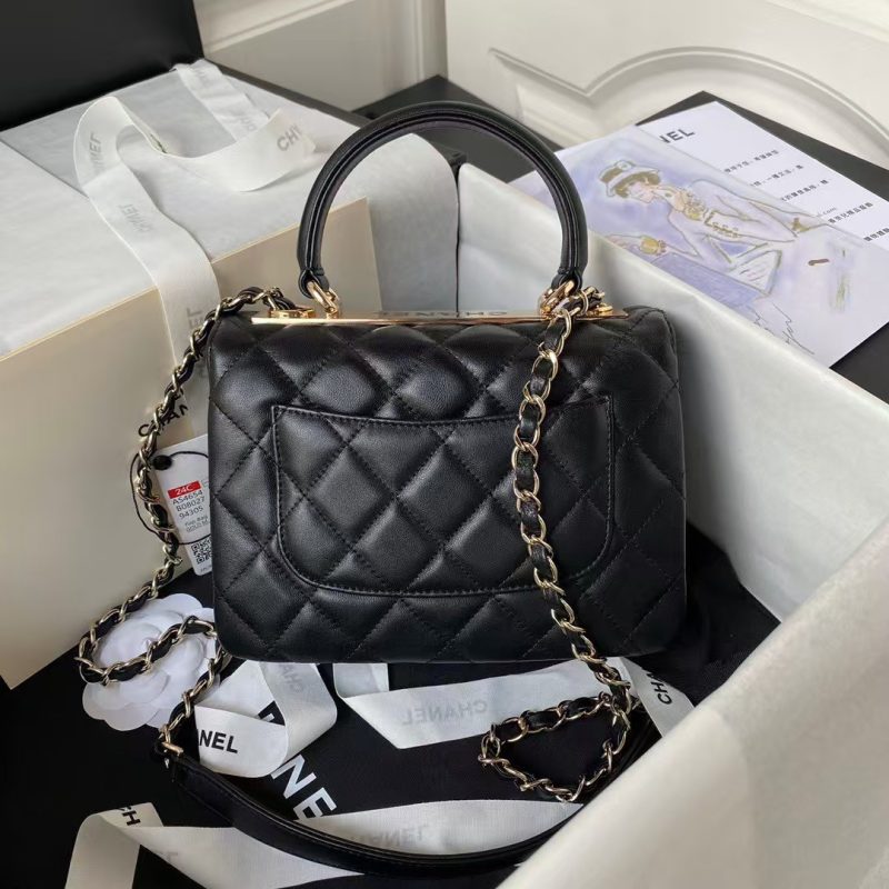 Chanel AS4654 Mini Fashion CC Flap Bag Black Lambskin Light Gold Hardware - Image 2
