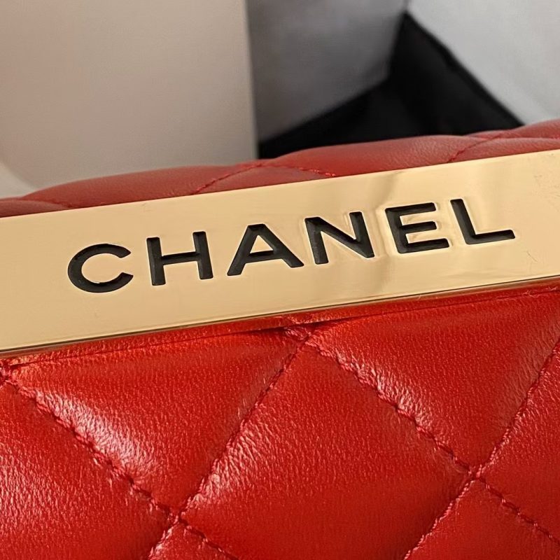 Chanel AS4654 Mini Fashion CC Flap Bag Red Lambskin Light Gold Hardware - Image 6