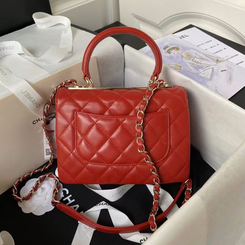 Chanel AS4654 Mini Fashion CC Flap Bag Red Lambskin Light Gold Hardware - Image 2