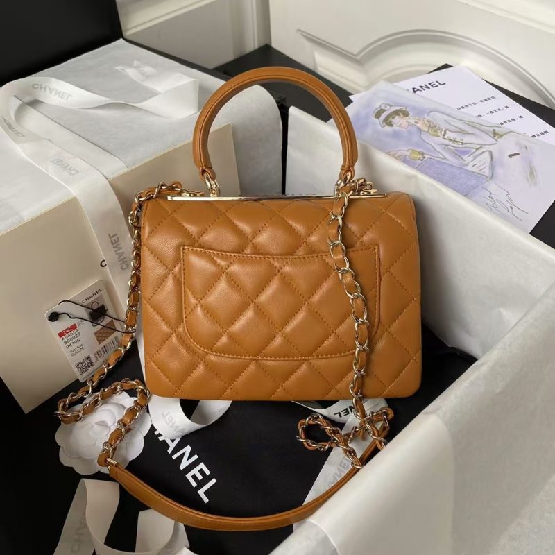 Chanel AS4654 Mini Trendy CC Flap Bag Caramel Lambskin Light Gold Hardware - Image 2