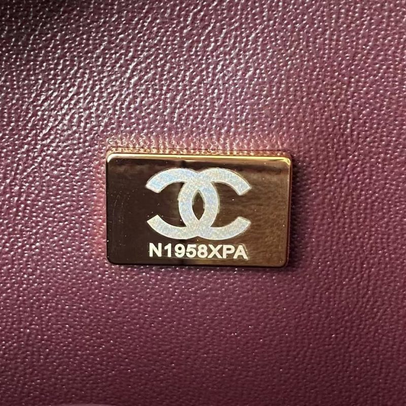 Chanel Classic 11.12 Handbag Caviar Gold Hardware Burgundy Interior - Image 9