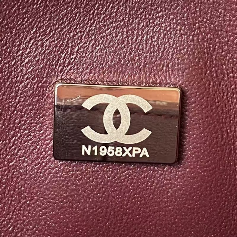 Chanel Classic 11.12 Handbag Caviar Silver Hardware Burgundy Interior - Image 9