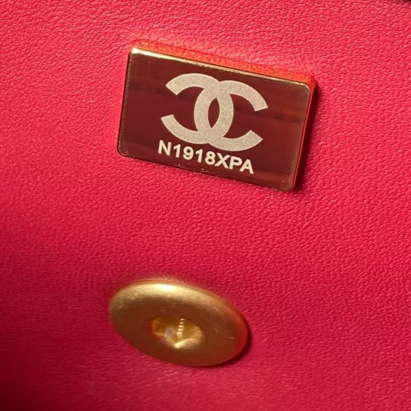 Chanel 23S AS4041 Mini Camellia Embossed Rectangular Flap Bag Antique Gold Hardware Black - Image 8