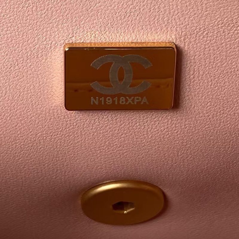 Chanel 23S AS4041 Mini Camellia Embossed Rectangular Flap Bag Antique Gold Metal Hardware Light Pink - Image 7