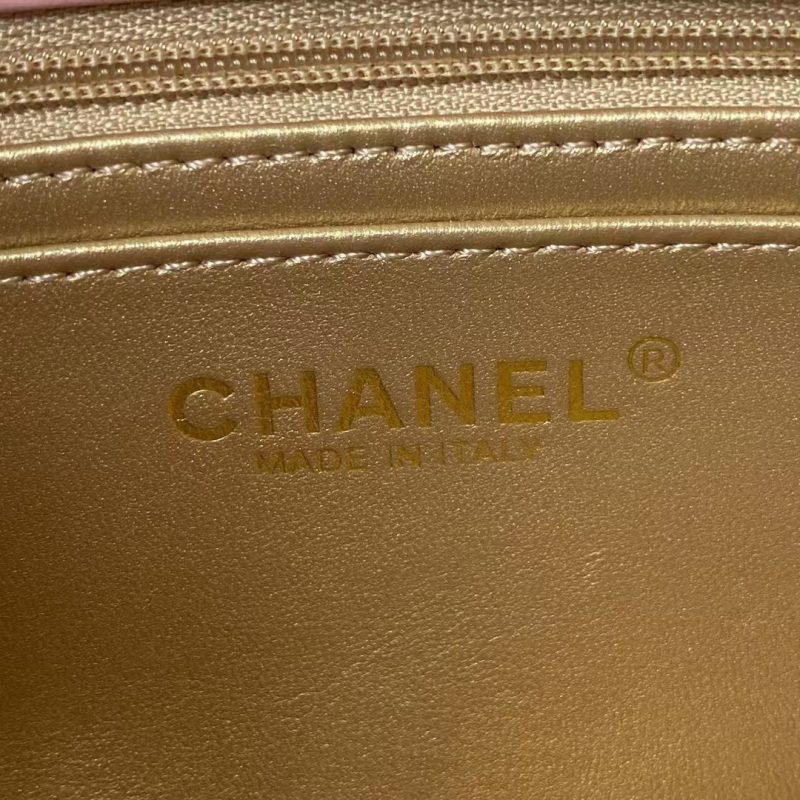 Chanel 23K AS1787 Mini Pearl Embossed Rectangular Flap Bag Lambskin Brushed Metal Hardware Dark Pink - Image 8