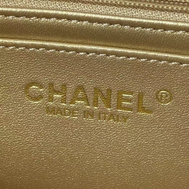 Chanel 23K AS1787 Mini Pearl Embossed Rectangular Flap Bag Lambskin Brushed Metal Hardware Light Purple - Image 8