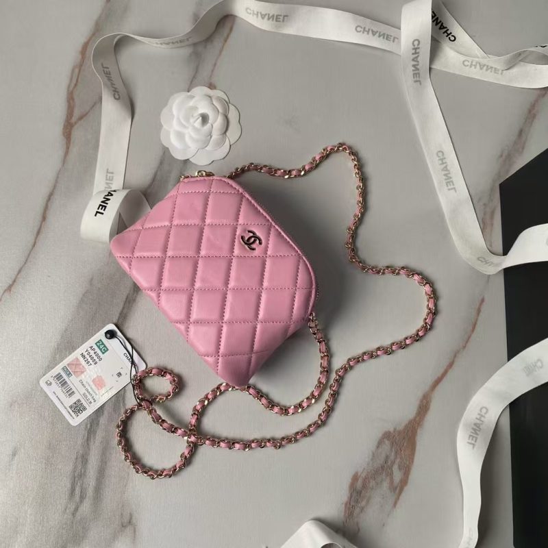 Chanel 24S AP4000 Mini Clutch with Chain Crossbody Bag Pink Caviar Light Gold Hardware - Image 7