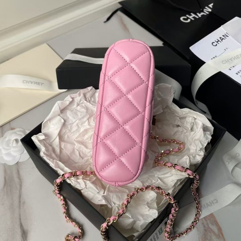 Chanel 24S AP4000 Mini Clutch with Chain Crossbody Bag Pink Caviar Light Gold Hardware - Image 6
