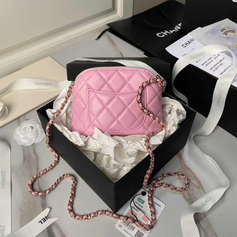Chanel 24S AP4000 Mini Clutch with Chain Crossbody Bag Pink Caviar Light Gold Hardware - Image 2