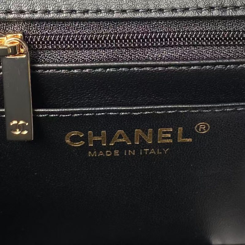 Chanel 24A AS4924 Mini Flap Bag With Top Handle Black - Image 7