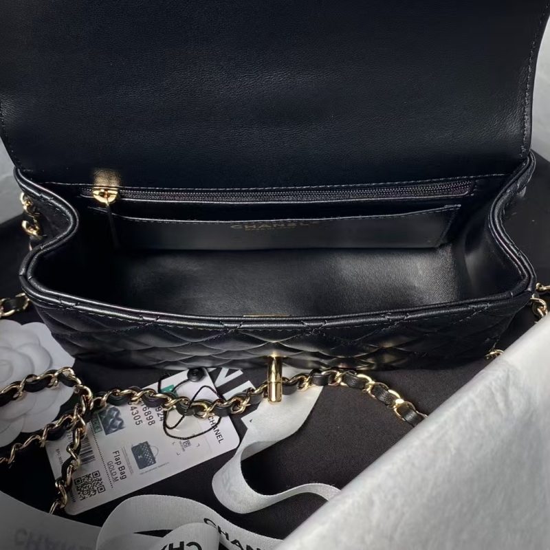 Chanel 24A AS4924 Mini Flap Bag With Top Handle Black - Image 8