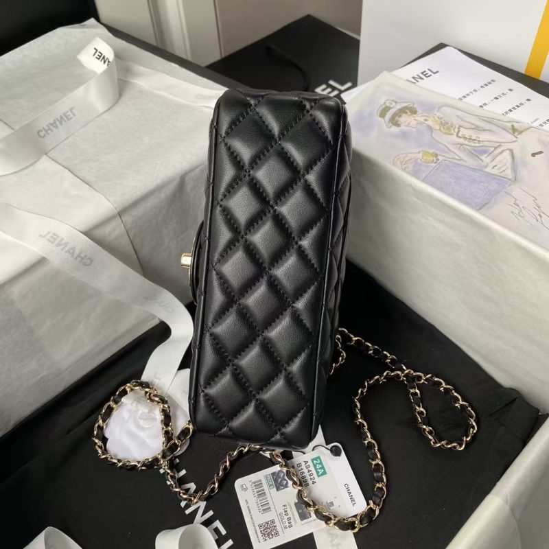 Chanel 24A AS4924 Mini Flap Bag With Top Handle Black - Image 4