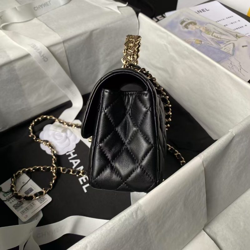 Chanel 24A AS4924 Mini Flap Bag With Top Handle Black - Image 5