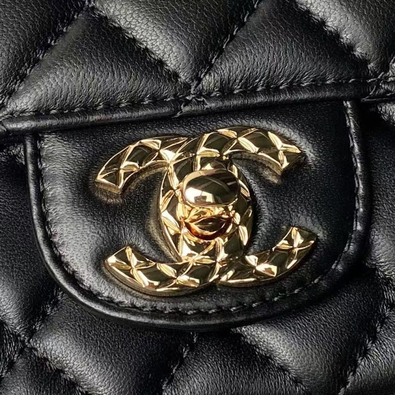 Chanel 24A AS4924 Mini Flap Bag With Top Handle Black - Image 3