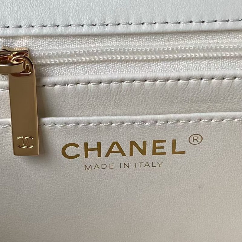 Chanel 24A AS4924 Mini Flap Bag With Top Handle White - Image 7
