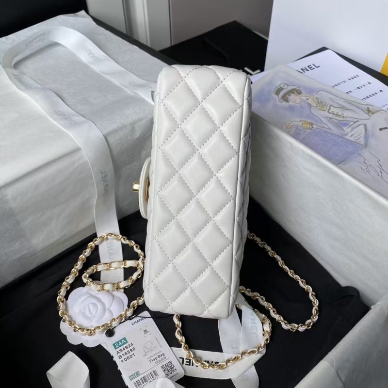 Chanel 24A AS4924 Mini Flap Bag With Top Handle White - Image 6
