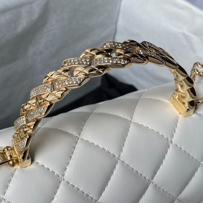 Chanel 24A AS4924 Mini Flap Bag With Top Handle White - Image 4