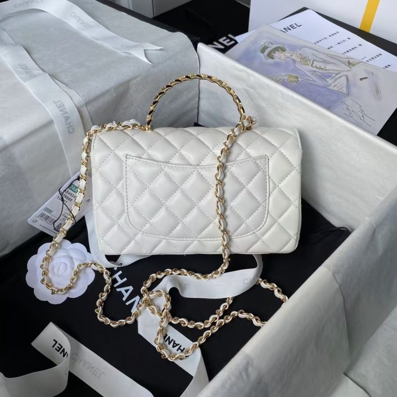Chanel 24A AS4924 Mini Flap Bag With Top Handle White - Image 2