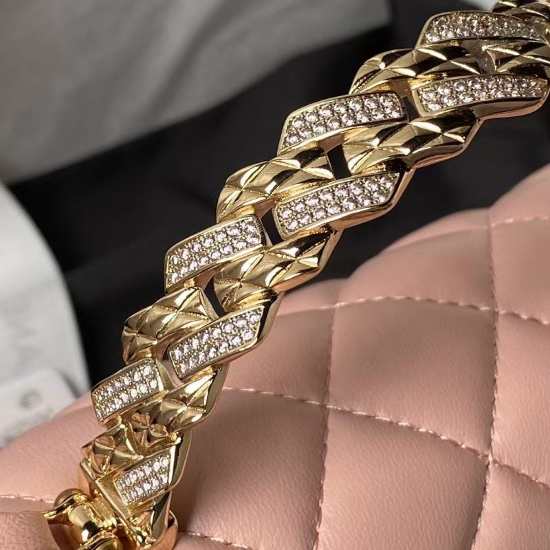 Chanel 24A AS4924 Mini Flap Bag With Top Handle Pink - Image 6