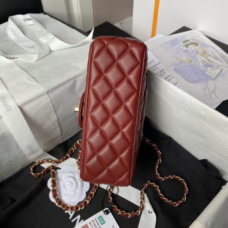 Chanel 24A AS4924 Mini Flap Bag With Top Handle Red - Image 6