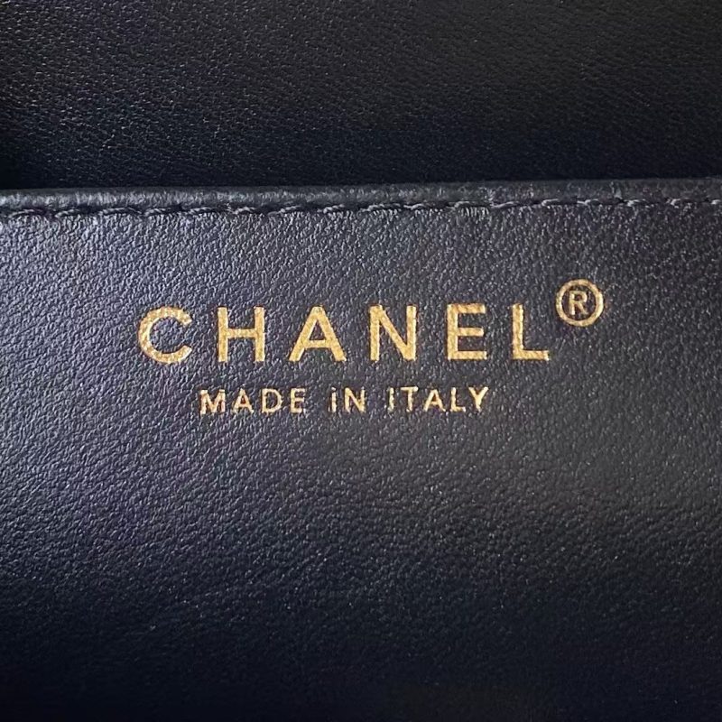 Chanel 24C AS4596 Vintage Logo Quilted Lambskin Shoulder Bag Black - Image 8