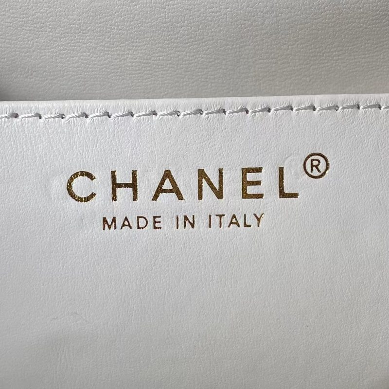 Chanel 24C AS4596 Vintage Logo Quilted Lambskin Shoulder Bag White - Image 8