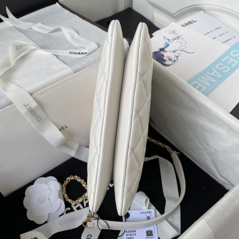 Chanel 24C AS4596 Vintage Logo Quilted Lambskin Shoulder Bag White - Image 5