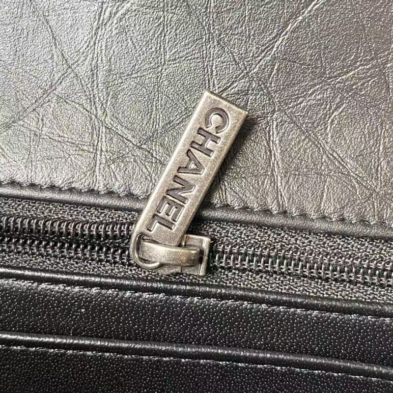 Chanel 23A Classic Mini 2.55 Flap Bag Black Distressed Calfskin Ruthenium Hardware - Image 7