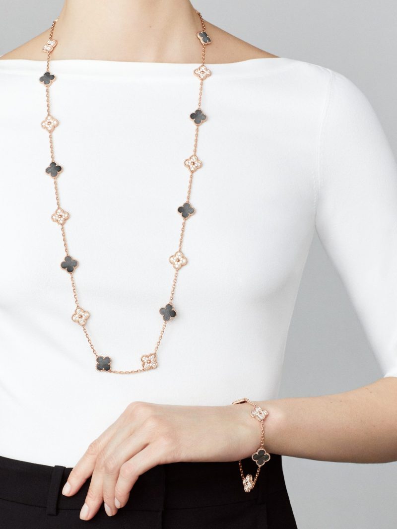 Vintage Alhambra long necklace, 20 motifs - Image 4
