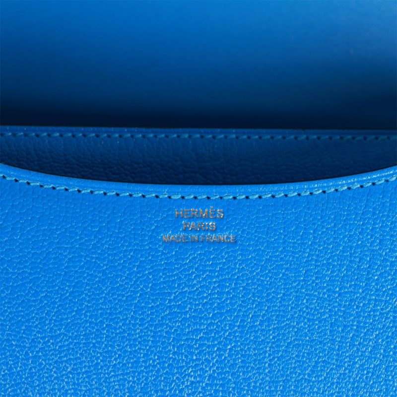 Hermes Constance 18 Bleu Hydra Chevre Gold Hardware - Image 8