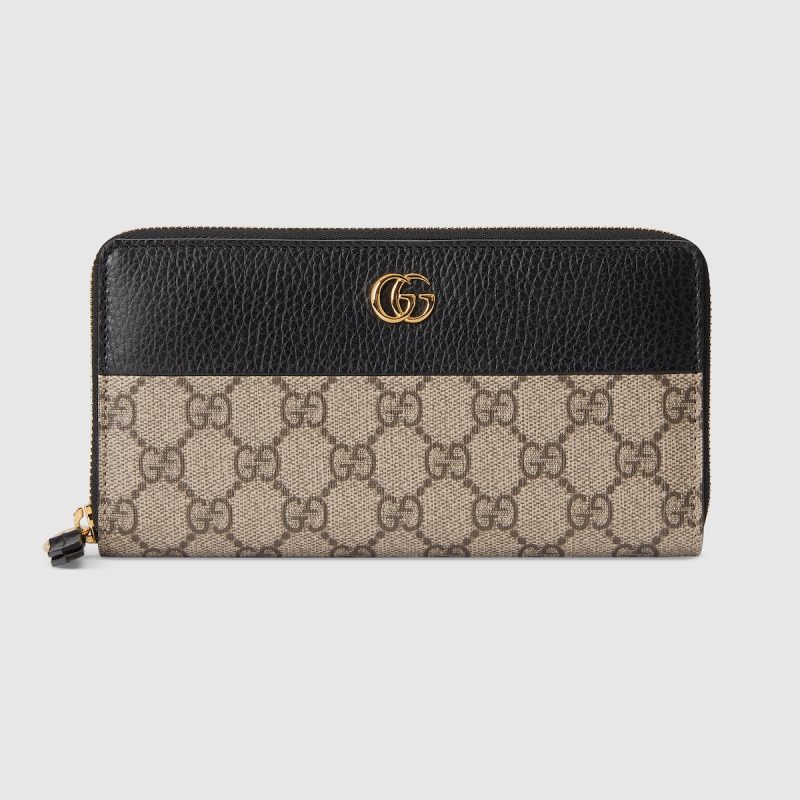 GG Marmont Bi-Color Zip Around Wallet