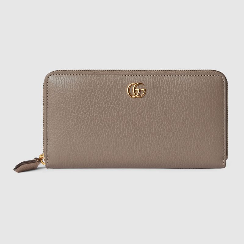 GG Marmont Pink Interior Zip Around Wallet
