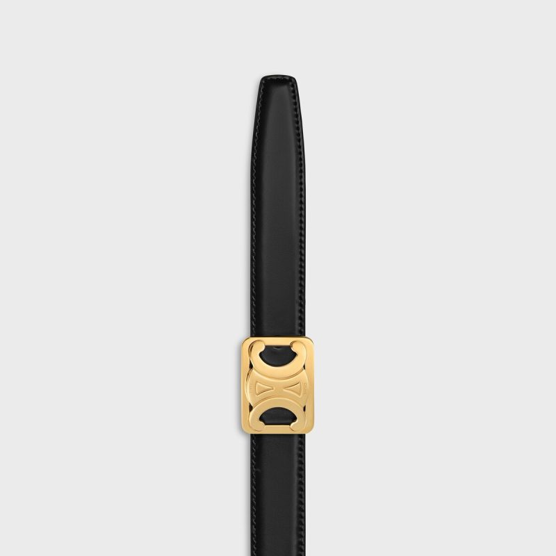 MEDIUM REVERSIBLE FRAMED TRIOMPHE BELT in TAURILLON AND LIZARD EMBOSSED CALFSKIN - Image 5