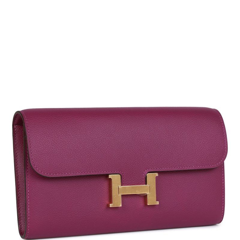 Hermes Constance Wallet To Go Anemone Evercolor Gold Hardware - Image 2