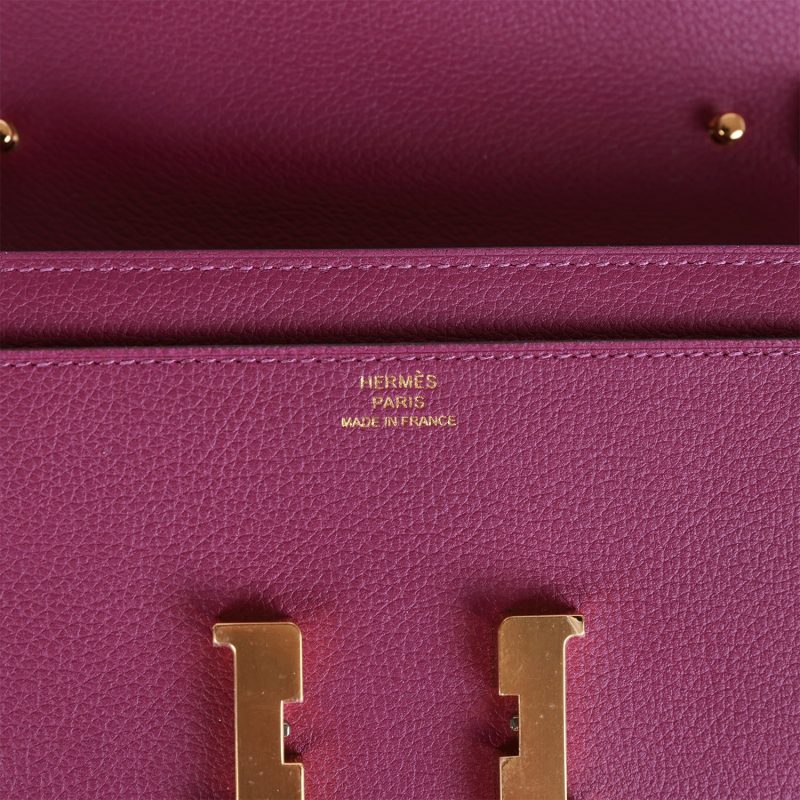 Hermes Constance Wallet To Go Anemone Evercolor Gold Hardware - Image 7