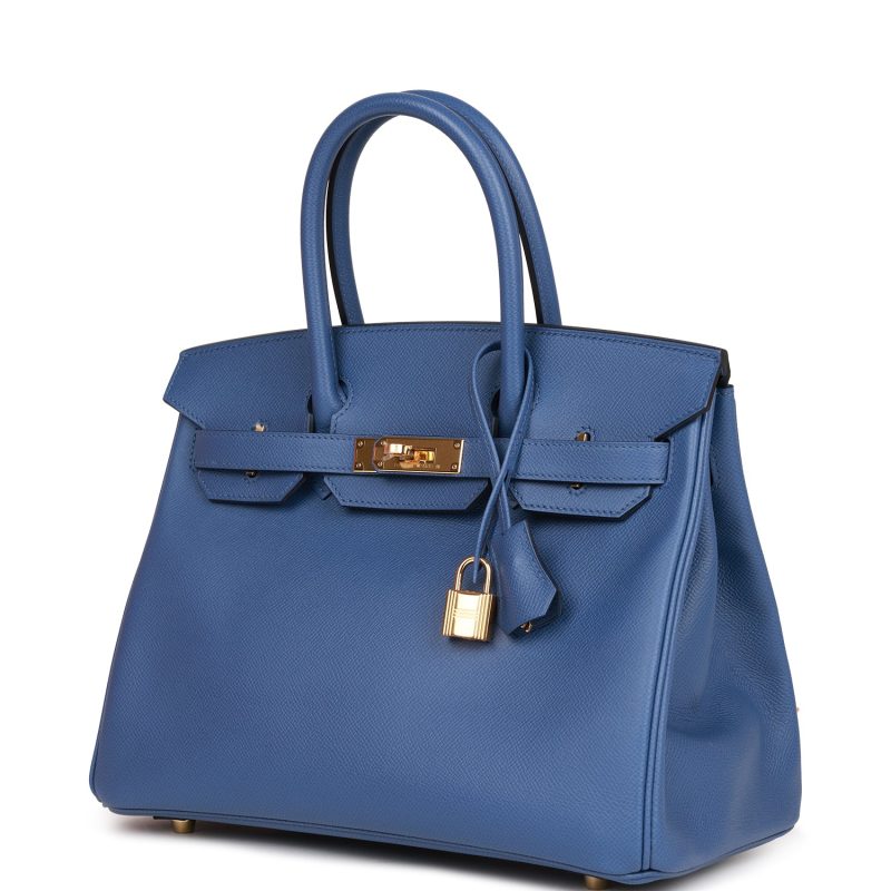 Hermes Birkin 30 Bleu Brighton Epsom Gold Hardware - Image 5