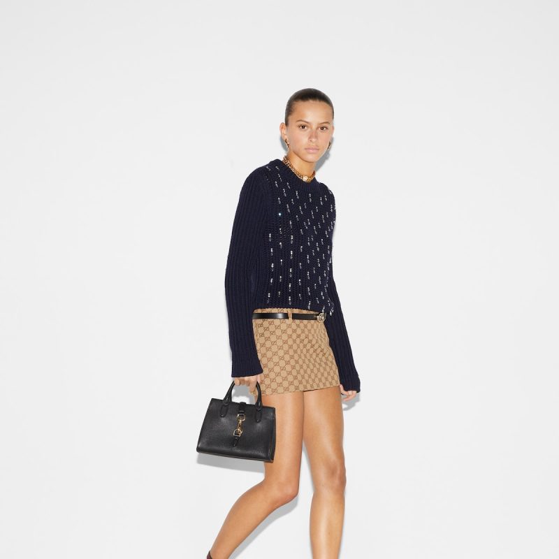 Small Tote Bag With Hook Closure - Image 3