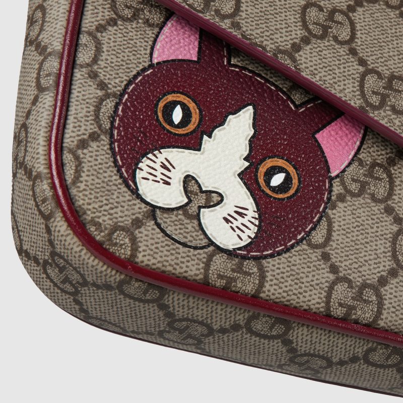 GG Mini Shoulder Bag With Cat Detail - Image 8