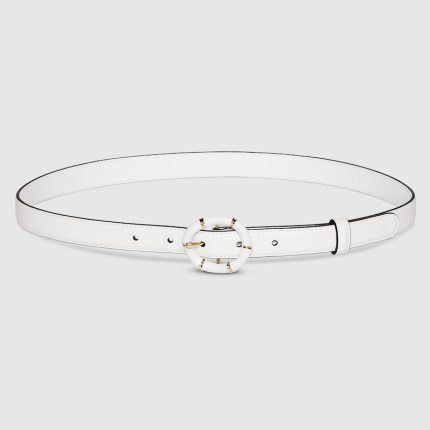 Thin belt with round bamboo buckle