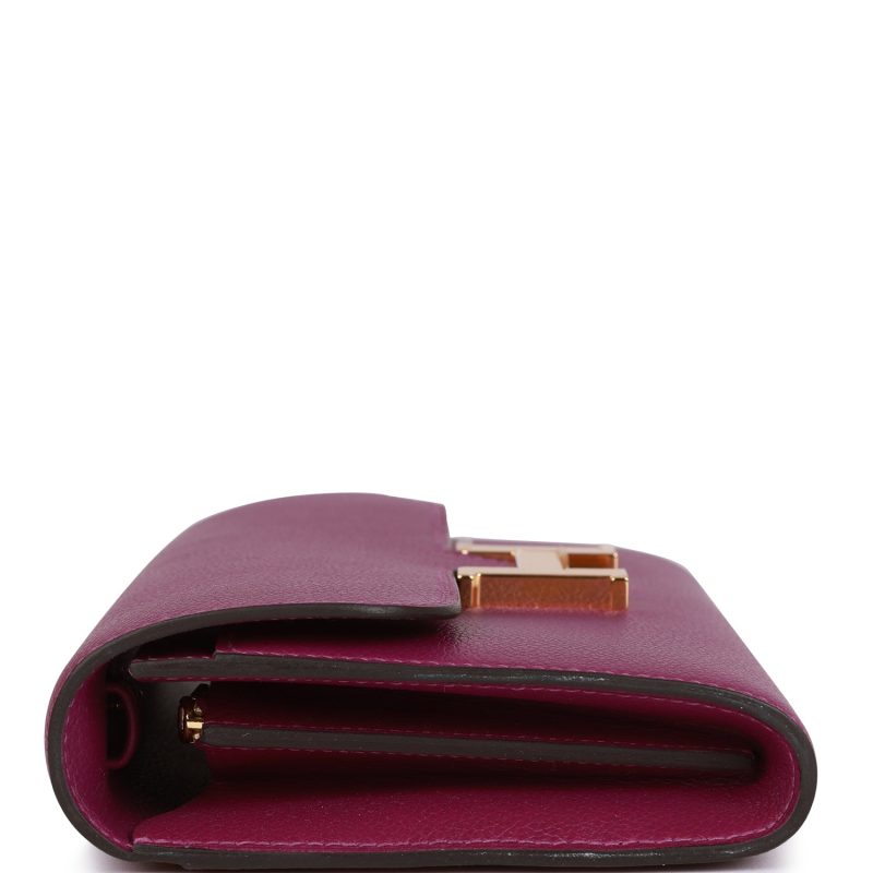 Hermes Constance Wallet To Go Anemone Evercolor Gold Hardware - Image 5