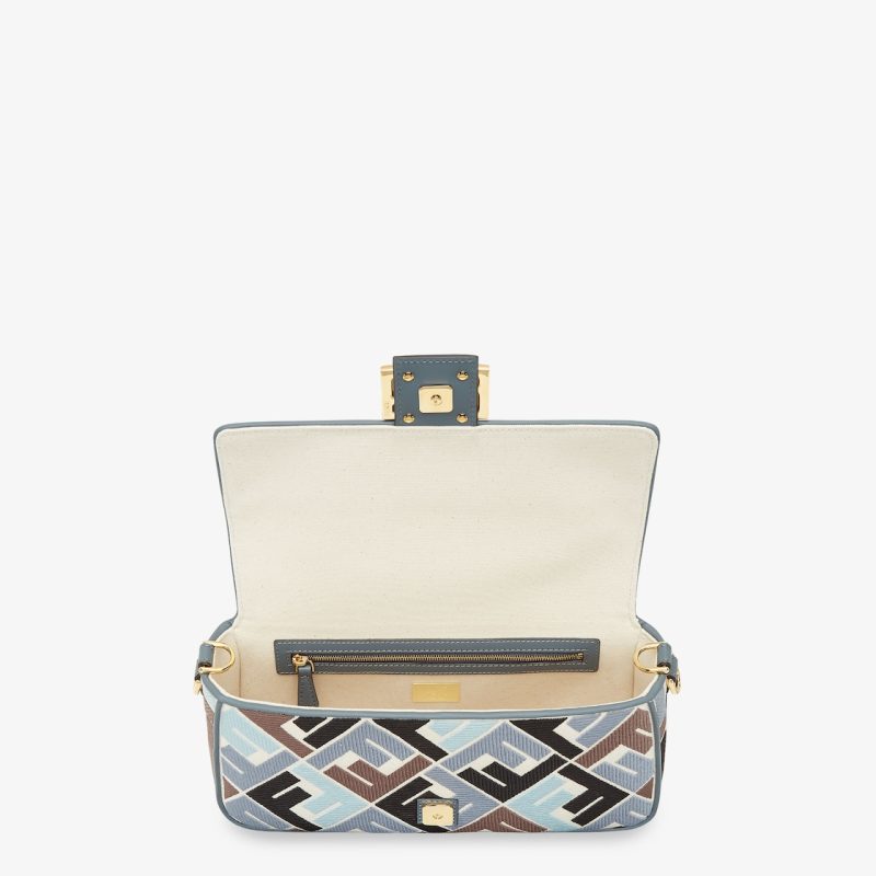 Baguette Canvas Bag With Multicolor FF Embroidery - Image 4