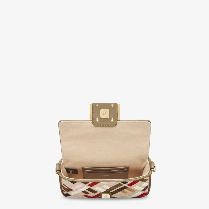 Baguette Mini Canvas Bag With Multicolor FF Embroidery - Image 4