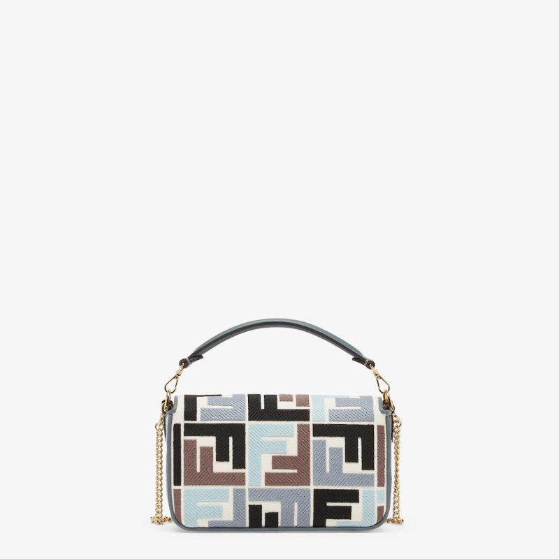 Baguette Mini Canvas Bag With Multicolor FF Embroidery - Image 3